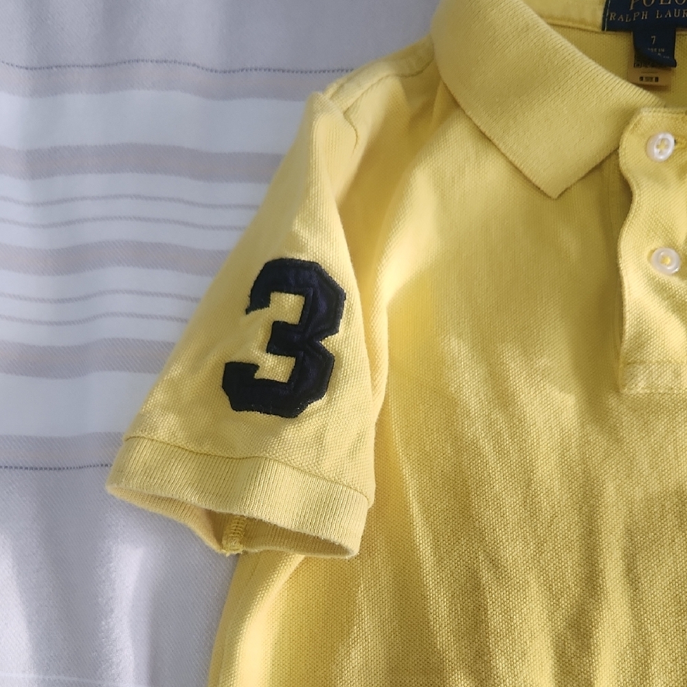 Polo by Ralph Lauren Yellow and Blue Polos Casual Shirts - Picture 4 of 8